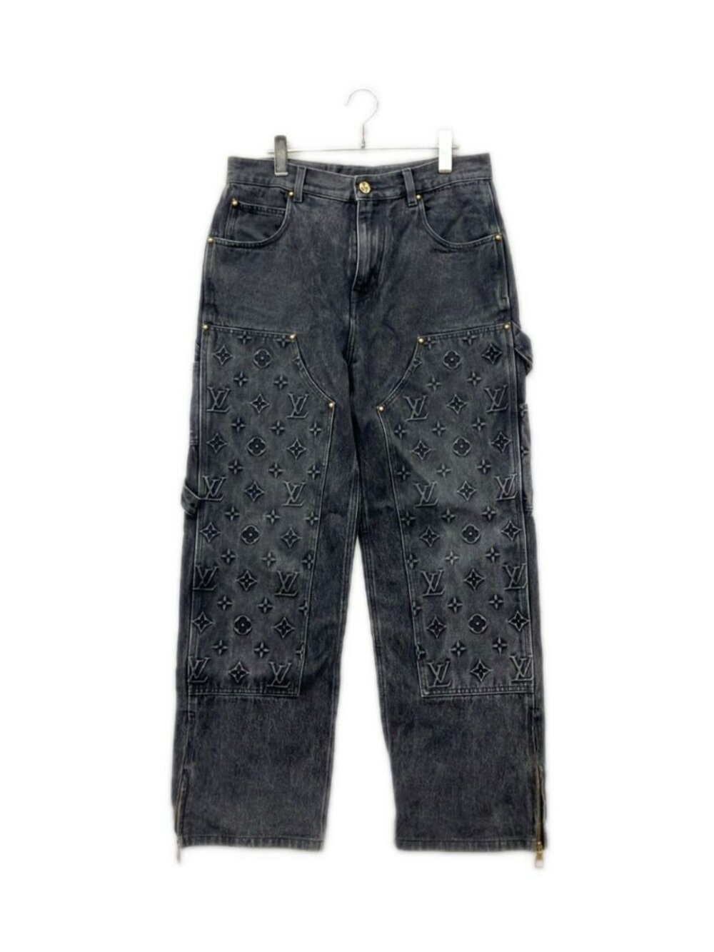 Louis Vuitton Monogram Carpenter Denim Pants Chx 30